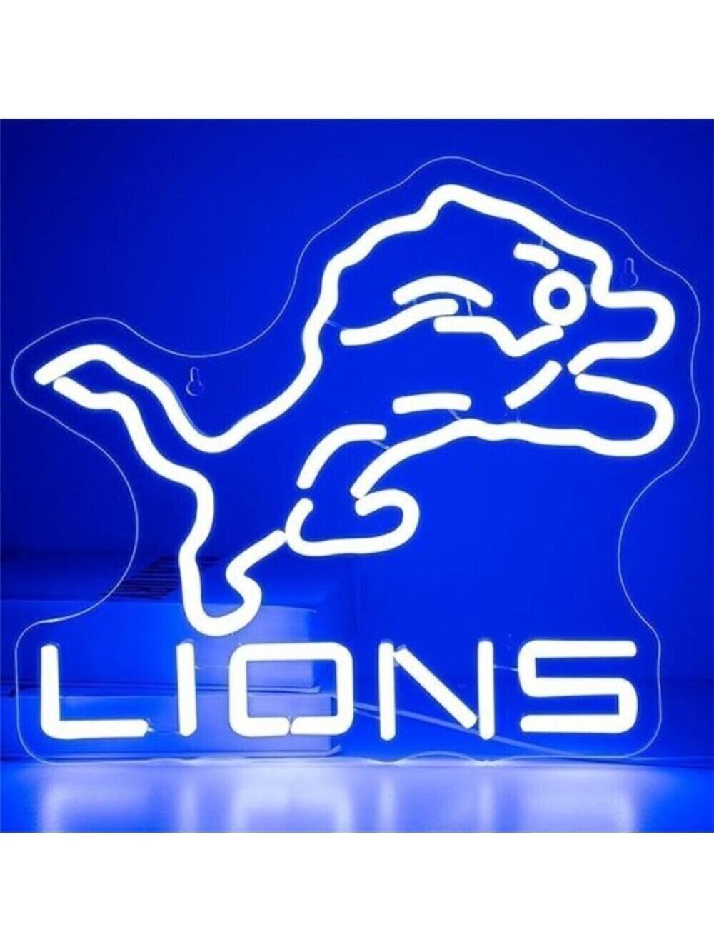 NFL Detroit Lions Team Logo Light Sports Signs Football LED Neon Bar Man Cave - Picture 6 of 6